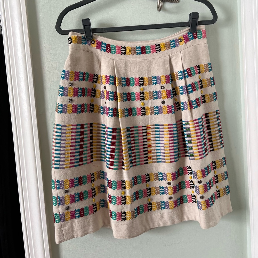 Anthropologie embroidered skirt